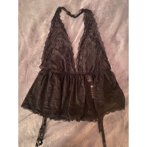 Sexy black halter baby doll lingerie NWT